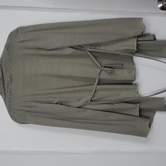 Olive Green Striped Cardigan - Picture 4 of 6